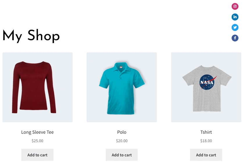 WooCommerce shortcodes