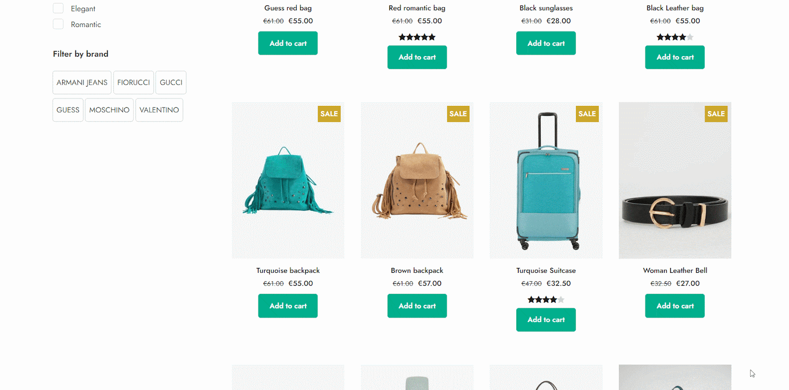 WooCommerce product filter