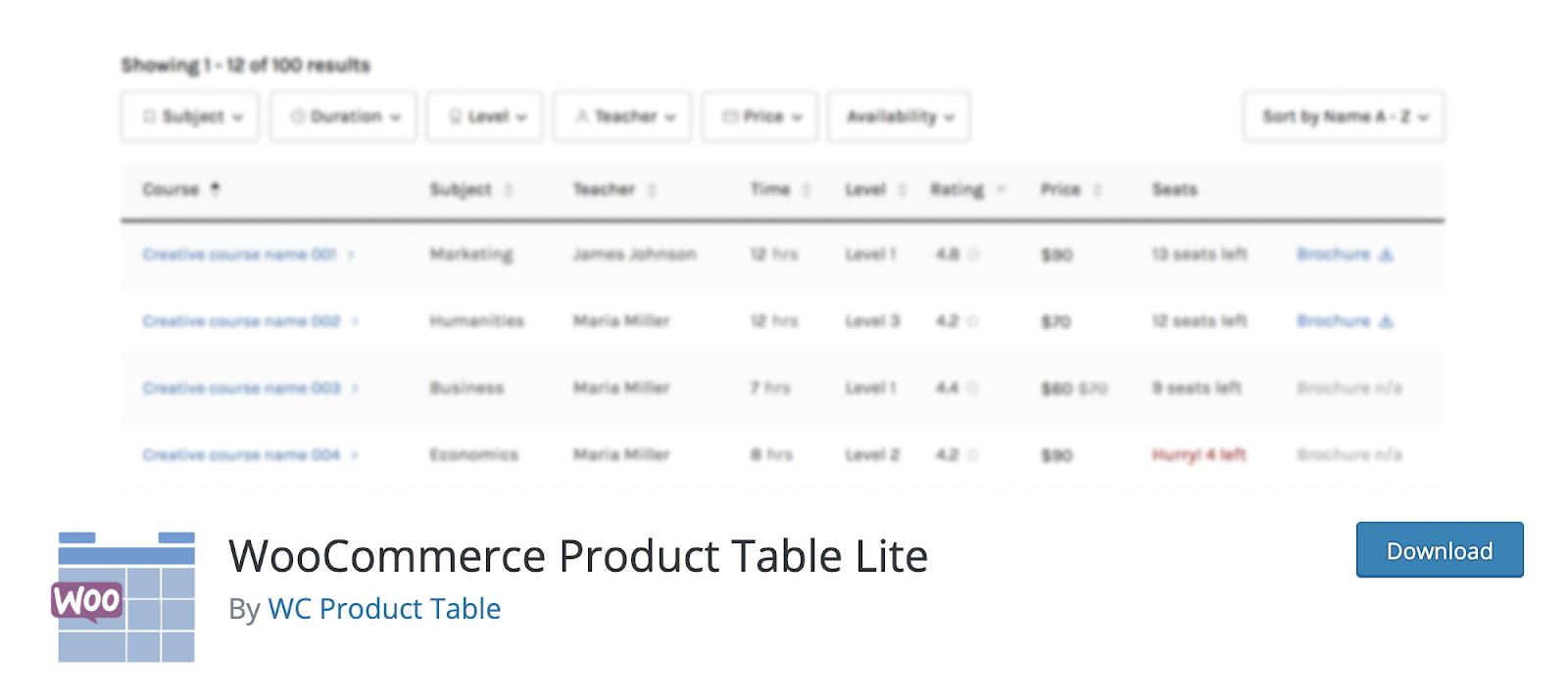 WooCommerce Product Size Chart