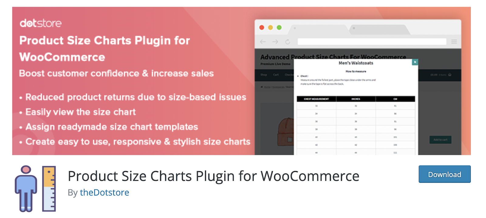 WooCommerce Product Size Chart