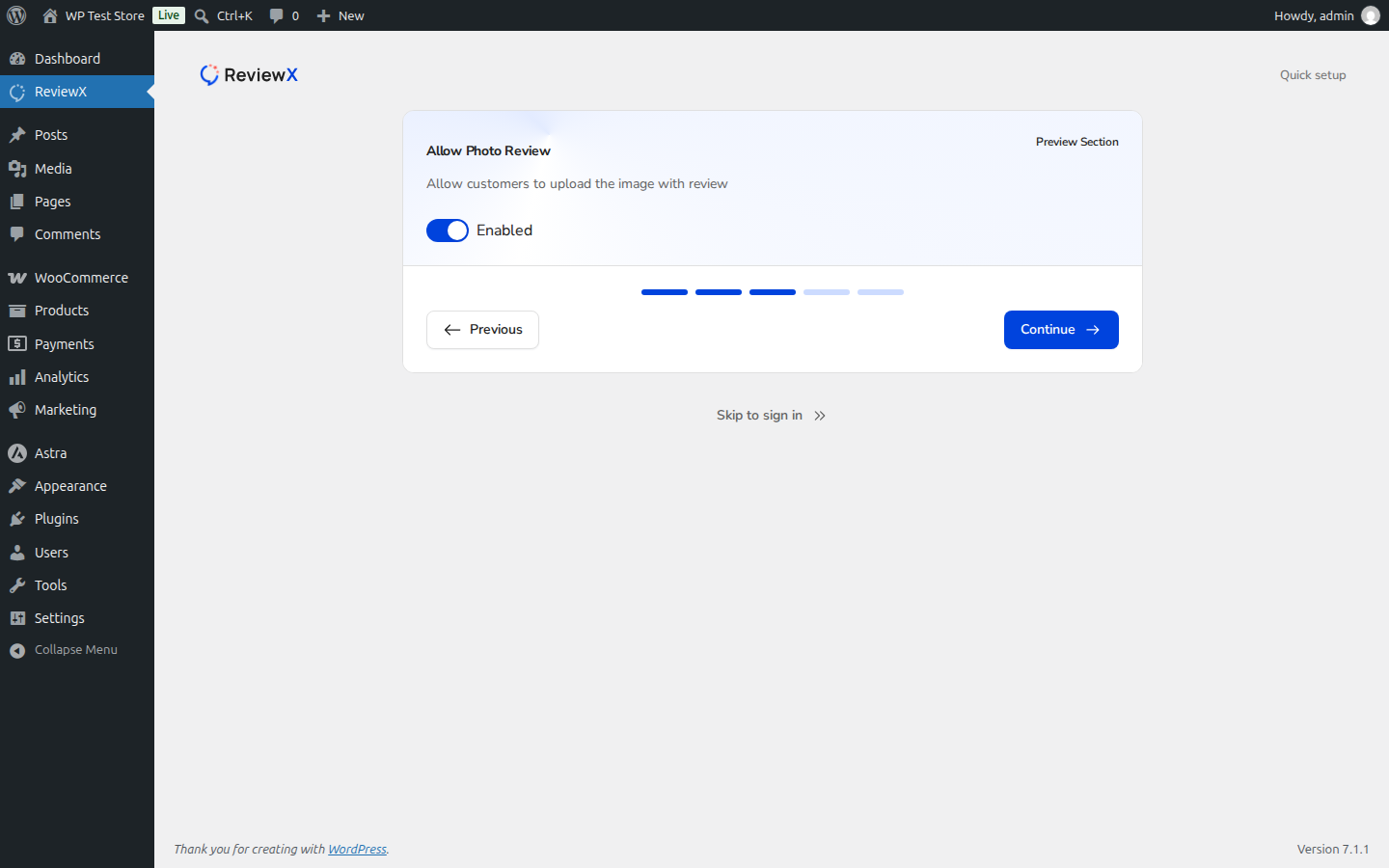 ReviewX Onboarding Step 3 Allow Photo Reviews