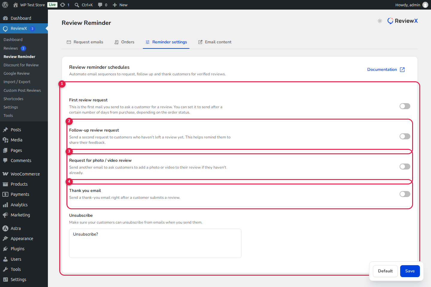 Configuring Automated Review Reminder Sequences in ReviewX