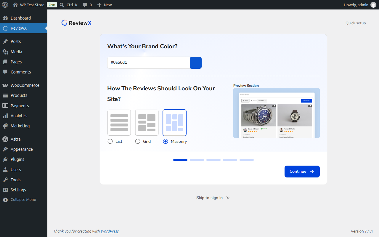 ReviewX Onboarding License Key