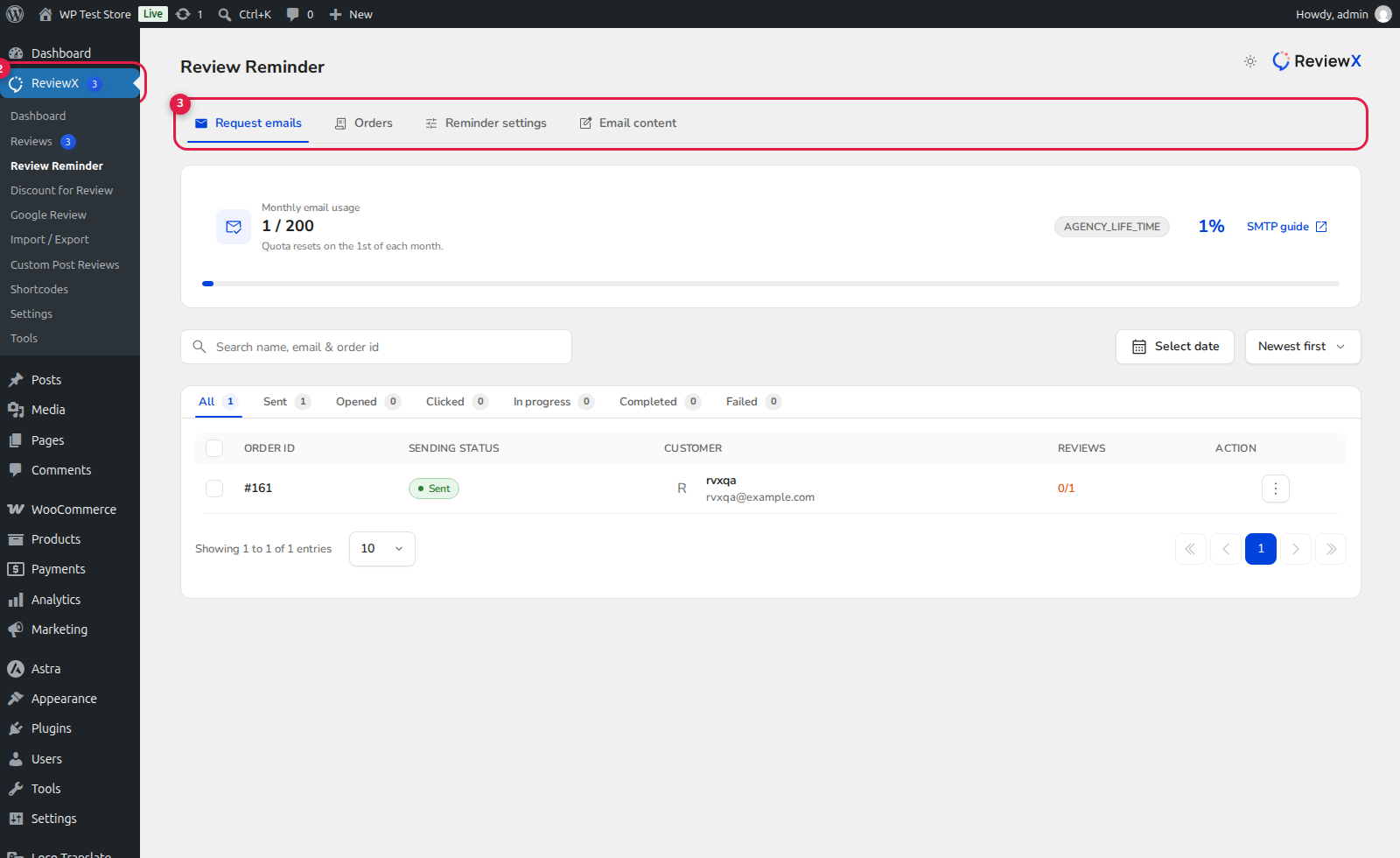 ReviewX Automated Review Reminder and Frictionless One-Click Submission