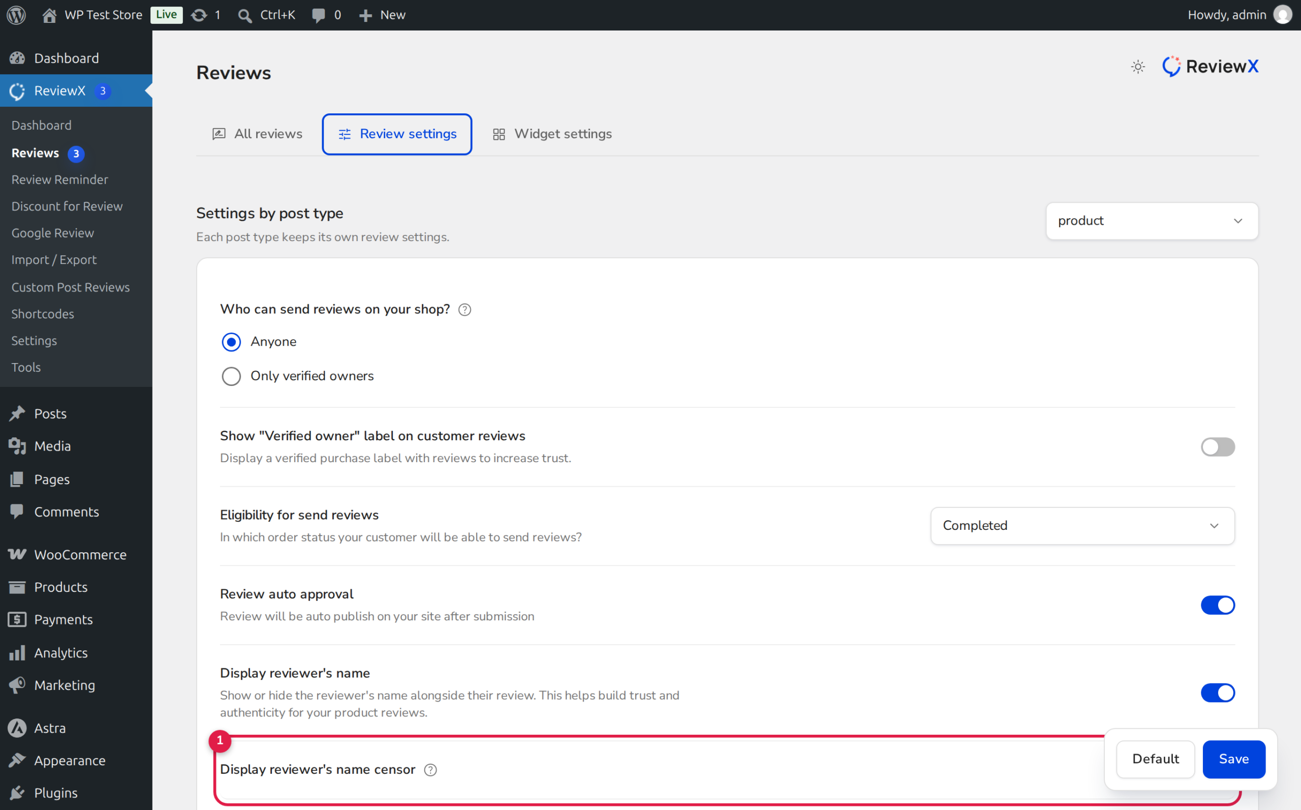 ReviewX Censor Reviewer Name Privacy Masking and Anonymous Reviews