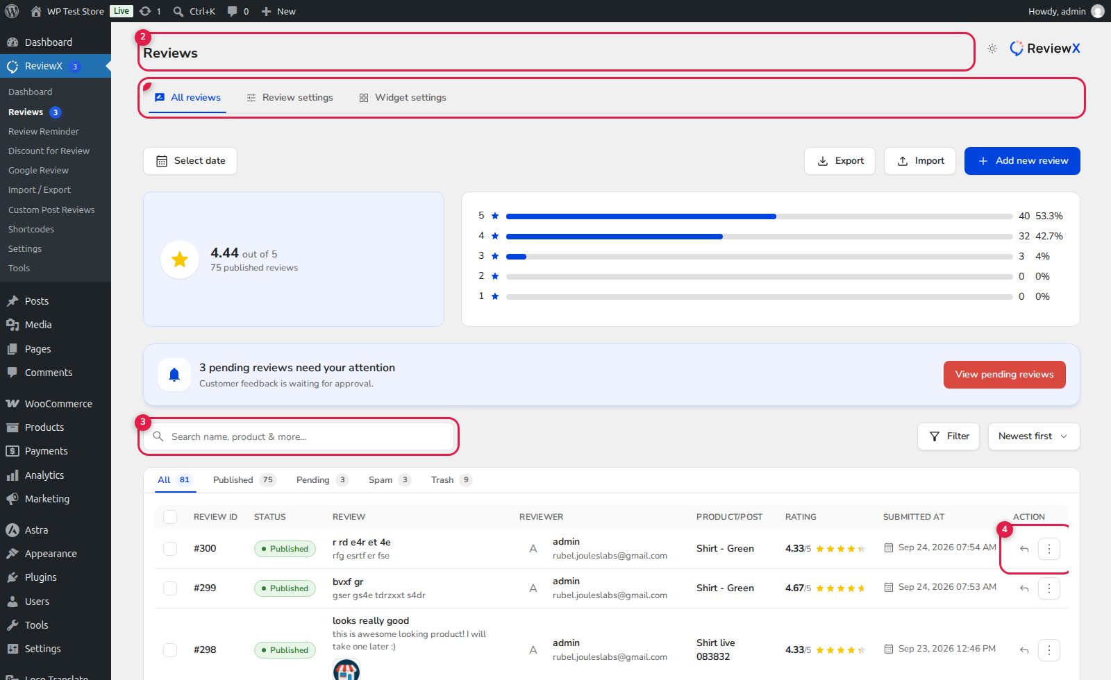 ReviewX Reviews Dashboard Preserving Historical Data and Moderation
