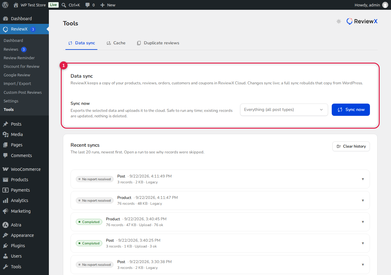 ReviewX Data Synchronization Tool