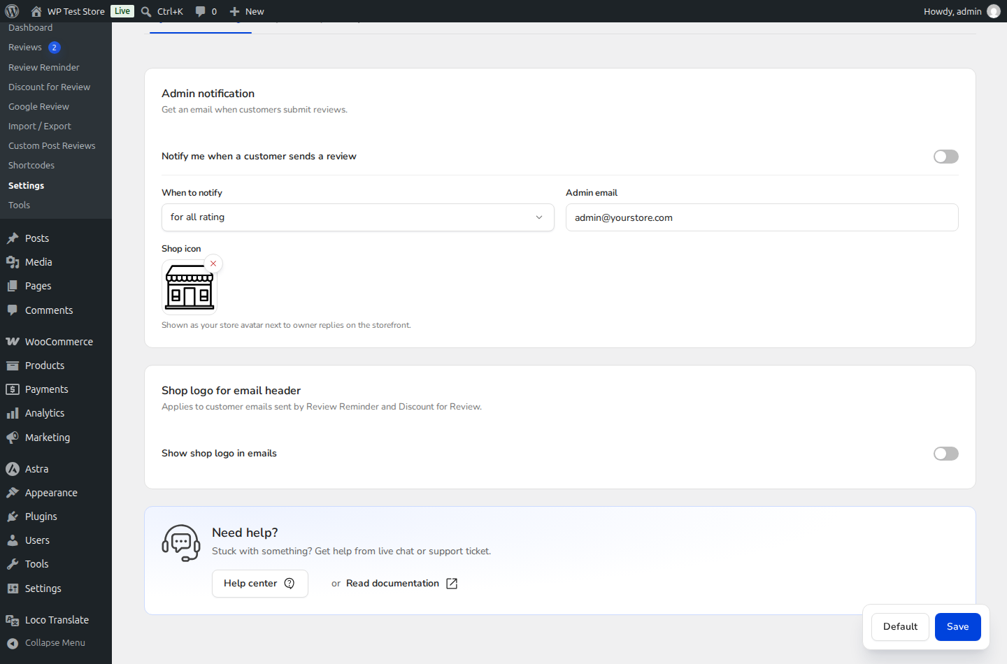 ReviewX Admin Notification Email and Verified Store Owner Reply Branding