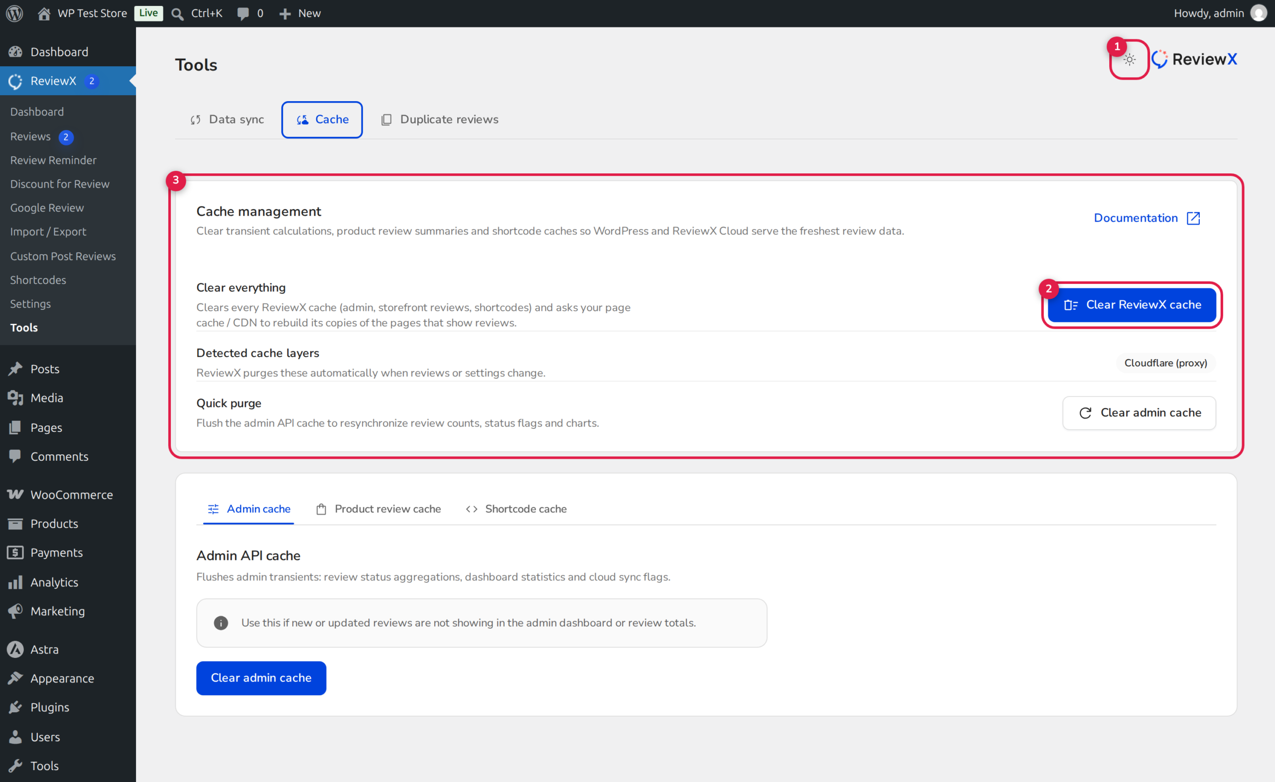 ReviewX Cache Management and Storefront Performance Diagnostics
