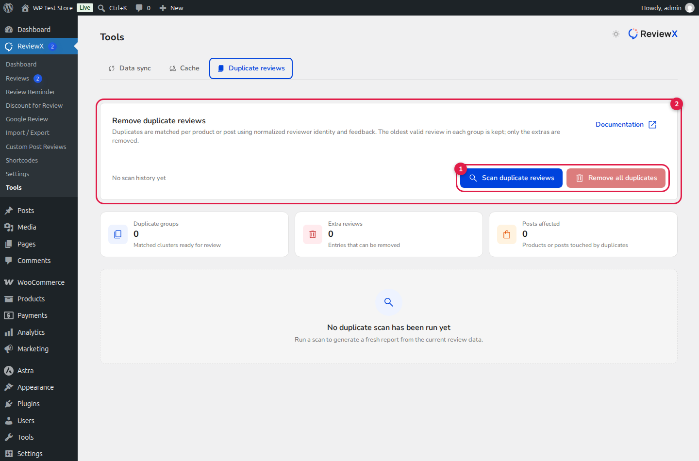 ReviewX Duplicate and Orphaned Review Cleanup Scanner Tool