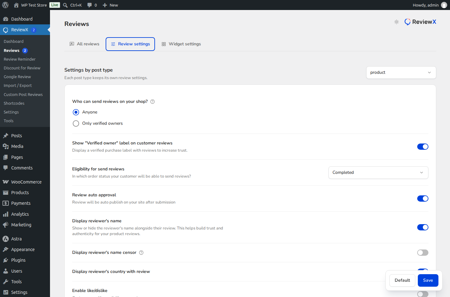 ReviewX Multi-Criteria Expanded Configuration and Criteria Editor