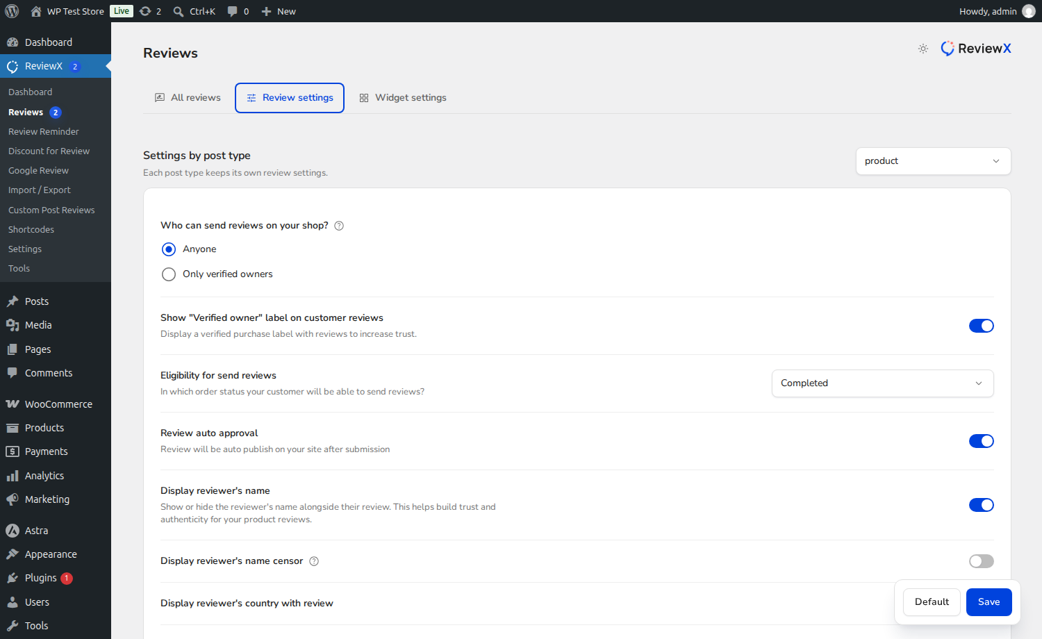 ReviewX Multi-Criteria Reviews Switch and Rating Breakdown Editor